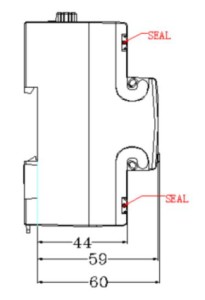 EM737 is a Three Phase Smart Electric Energy Meter - Side View