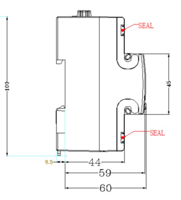 EM418 Single Phase Smart Electric Energy Meter - Side View