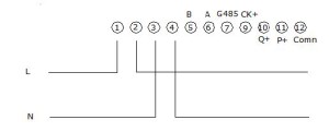 EM418 Single Phase Smart Electric Energy Meter - Wiring Diagram