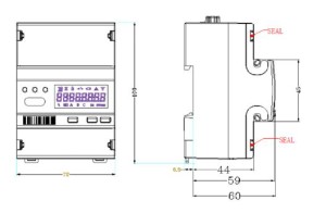 EM418 Smart Electric Energy Meter - Dimension 1